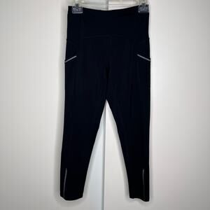 Zella Womens Black Cropped Compression Leggings Size Small Athleisure Running